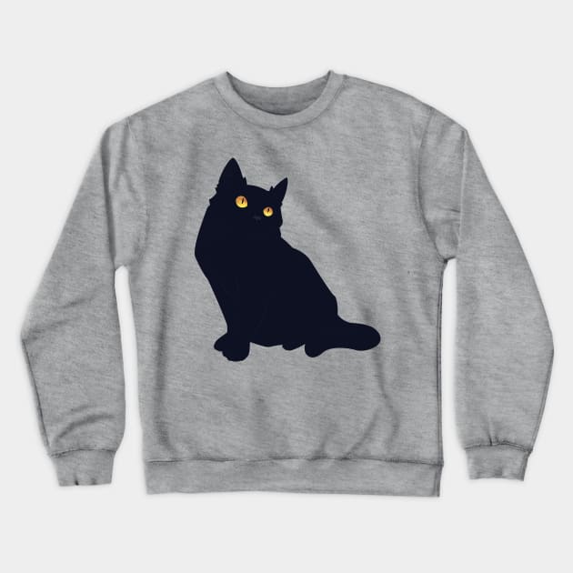 Black Cat Crewneck Sweatshirt by JuneHug